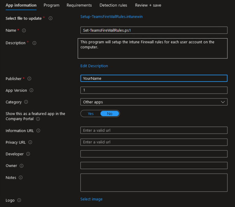 Creating Win32app For Powershell Script Installation With Intune Part 4 Intune Setup A